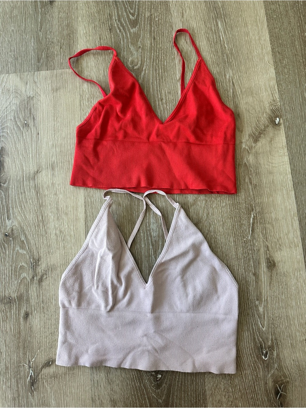 Free People Red & Blush Bralette Duo